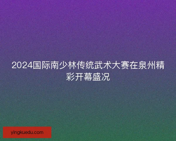 2024国际南少林传统武术大赛在泉州精彩开幕盛况
